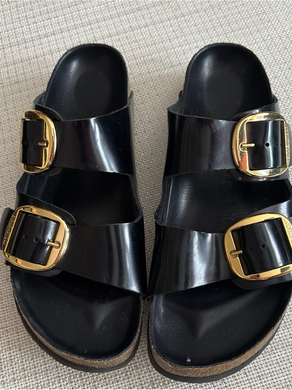 Birkenstock Black Double Buckle Slide Sandals